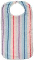 Pack of 6 - Terry Adult Bibs with Stripes Print - Velcro Closure