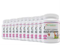 NutraBulk Children's Chewable Multi-Vitamin Tablets for Immune, Bone, and Brain Support - 12000 Count (12 Bottles of 1000)