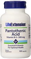 Life Extension Pantothenic Acid (Vitamin B-5) 500mg 100 Vegetarian Capsules