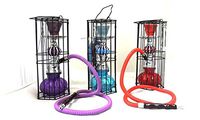 Hookah Single Hose Glass Water Pipe Vase Tobacco Shisha Nargile with Metal Case