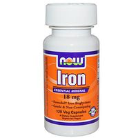 Now Foods Iron Ferrochel(r), 120 Vcaps 18 mg(Pack of 4)