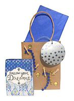 Molly & Rex 61553, Gold Foil Gem Embellished Notepad Follow Your Dreams + Gift Bag.