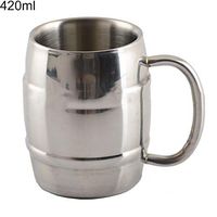 MSlongzc Cups Water Bottles Coffee Cups Vacuum-Insulated Stainless Steel Tumbler Handle for Wide Mouth 300/420ml Stainless Steel Coffee Cup Beer Mug Heat Insulated Dual-wall Teacup 420ml