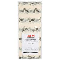 JAM PAPER Holiday Gift Wrapping Tissue Paper - Holiday with Ivory Sled Design - 8 Sheets/Pack