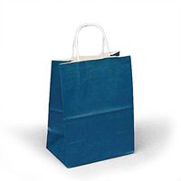 Paper Shopping Bags Navy Blue | Quantity: 25 | Width: 5 1/2" Gusset - 3 1/4"