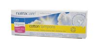 Certified Organic 100% Cotton - Natracare Organic All Cotton Tampons, Non-Applicator, Super Plus, 20-Count Boxes (Pack of 12)