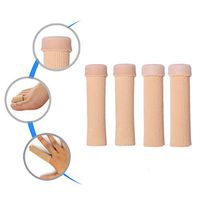 Makhry Extra Big Open Toe Cushion Tubes Fabric Sleeve Protectors Lined with Silicone Gel for Corn, Calluses, Blister and Relief Toes and Fingers Pain 4 Pack(Large Open Toe)