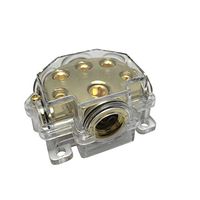 Goliton Power Distribution Block Car Auto Audio Amplifier Vehicle 1 in 5 Ways Out 0/2/4 Gauge in 2/4/8 Gauge Out Amp Power Ground Distributor Blocks
