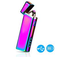 Lighter, Electric arc Lighter Plasma Windproof Lighter USB Rechargeable with Battery Display, powerful dual Arc - Magic Multi Colored