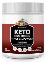 Keto Shrooms – 6 Mushrooms Extract Powder + MCT Oil Powder + Ashwagandha + Monk Fruit – Perfect for Keto, Immunity Boost, Weight Loss and Stress, 270g - Chocolate