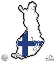 GT Graphics Finland Map Flag Country Shape - 5" Vinyl Sticker - for Car Laptop I-Pad - Waterproof Decal