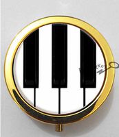 BlackKey Piano Keys 3-Compartment Decorative Pocket Gift Box Case Organizer for Pill, Color 2 -639