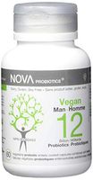 NOVA Probiotics Vegan Man 12 Billion Probiotics per Capsule -60 VCaps