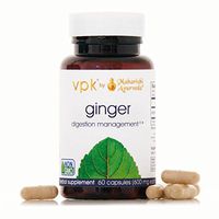 Organic Ginger Powder in 60 Vegetarian Capsules - 600 mg ea. | Digestive Aid | Natural Relief Motion Sickness, Gas & Menstrual Cramps | Supports Respiratory Health | Calms Upset Stomach