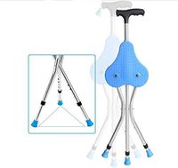 Walking Stick Light Cane Lightweight Anti-Skid Safe Walkercrutch Telescopic High Efficiency Protection Aluminum Alloy Structure Comfortable Rest Seat and Abs