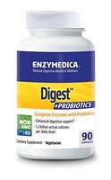 Enzymedica - Digest + Probiotics, Enzyme Support for Healthy Digestion and Relief from Occasional Gas, Bloating, and Indigestion, 1.2 Billion CFU, 90 Capsules (FFP)