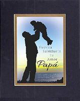 GoodOldSaying - Poem for Father's Day (in Spanish) - Strength, Wisdom, Faith (Exodus 20:12) 8x10 Biblical Verse Set in Double Mat (Black On Gold) - A Priceless Poetry Keepsake Collection