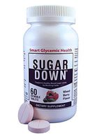 SugarDown Blood Sugar Support. Naturally Block Carbs. 1 Bottle. 60 Chewable Tablets. Mixed Berry Flavor.