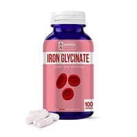Iron Glycinate Supplement by Ahana Nutrition – Iron Capsules to Support Red Blood Cells and Muscle Health (50mg - 100 Capsules)