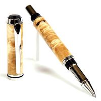 Baron Rollerball Pen - Rhodium - Box Elder