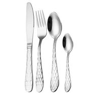 Yeefant Water Cube Cutlery Spoon 4PC/Set Stainless Steel Upscale Dinnerware Flatware Cutlery Fork Spoon Teaspoon Coffee Drinking Tools Kitchen Gadget Coffee Drinking Tools Kitchen,Silver