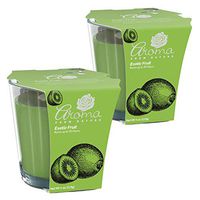 Aroma From Nature Exotic Fruit 4 oz AireCare Scented Candle - 2 Pack - Aromatherapy Candles - Home Fragrance - Apothecary Glass With Single Wick