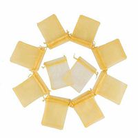 Yarssir 100Pcs Drawstring Organza Gift Bags Jewelry Pouches Mesh Bags Wedding Party Favor Candy Bags(Gold, 3.5x4.7inch) (9x12cm, Gold)
