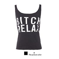 Meolin Sexy Print Low-cut Halter Camisole Vest Tank Top ,black,L