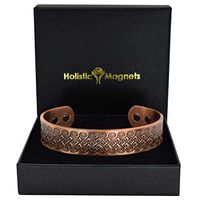 Holistic Magnets® Mens Pure Copper Magnetic Bracelet Arthritis Natural Therapy Healing Bracelet with Magnets Stylish and Therapeutic Gift Boxed (GF)-Golden Fleece (M: Wrist 6.5-7.5 inch)