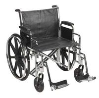 22" Bariatric Wheelchair, Steel Frame, Black, Detachable Desk Arm, Swing Away Foot Rest, 450 Lb. Capacity