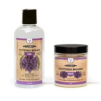 CLARK'S Cutting Board Oil & Wax (2 Bottle Set) | Includes CLARK'S Cutting Board Oil (12oz) & CLARK'S Finish Wax (6oz) | Lavender & Rosemary Scent
