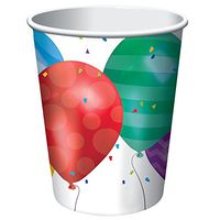 Club Pack of 96 Balloon Blast Patterns Disposable Paper Hot and Cold Drinking Party Cups 9 oz.