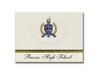 Signature Announcements Burns High School (Burns, OR) Graduation Announcements, Presidential style, Elite package of 25 with Gold & Blue Metallic Foil seal