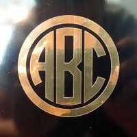 Custom Circle Monogram Initials Vinyl Decal/Sticker Cars YETI Cup Laptop Phone (3", Gold Chrome)