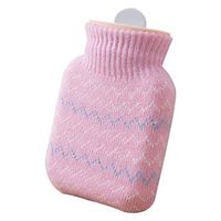 SUPVOX Hot Water Bag Bottle Pink Portable Hot Water Pouch Warm Keeping Bag Hand Warmer for Pain Relief Hot Compress and Cold Therapy