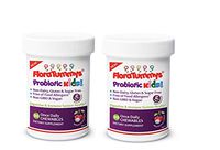 FloraTummys Kids Chewable Probiotic with Prebiotics: Non-Dairy, Gluten & Sugar-Free, Peanut & Soy Free, Non-GMO, Tested & Free of Food Allergens, Vegan, Natural Cherry Flavor, Made in USA (2 Bottles)
