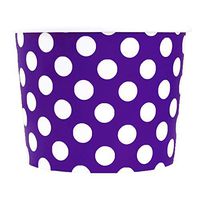 Purple Paper Ice Cream Cups - 16 oz Polka Dotty Disposable Bowls - Comes in Many Colors - Frozen Dessert Supplies - 1,000 Count