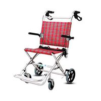 FLYSXP Folding Wheelchair Aluminum Alloy Ultra Light Portable Travel Elderly Trolley Wheelchair