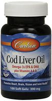 Carlson Labs Norwegian Cod Liver Oil, A natural source of Vitamins A and D, 100 Softgels