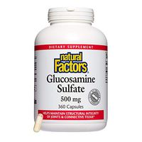 Natural Factors, Glucosamine Sulfate, Supports Healthy Joint Mobility, Cartilage and Connective Tissue, 360 capsules (360 servings)