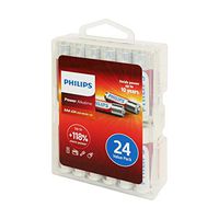 Philips Power Alkaline Battery AAA 24-Value Pack (LR03P24PC/27) BB Date: 01-2028