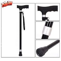 HLDWXN Elderly Crutches Without Lights, Old Man Telescopic Sticks, Multi-Function Crutches, Non-Slip Aluminum Alloy Walking Sticks,for Elderly, Handicapped,Black