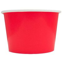 [100 Count] Valentine's Day Red Paper Ice Cream Cups - 8 oz Disposable Dessert Containers Perfect For Yummy Treats! Frozen Dessert Supplies