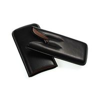 Lucrin - 3 Cigar case - Black - Genuine Leather