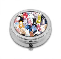 LuxSweet Pill Box,Colourful Cartoon Horses Pill Case for Purse Pocket Pill Organizer with 3 Compartments Silver 2.1 Inches Portable Vitamin Medicine Case Holder