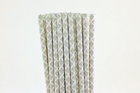 Silver Damask Paper Straws (25)