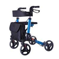 HSRG Folding Rollator Walker, Aluminum Alloy 4 Wheel Medical Rolling Walker with Seat and Storage Bag for Elderly