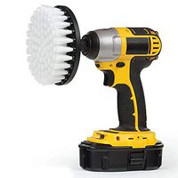 Electric Drill Brush Kit - Drill Powered Scrubber Cleaner Cleaning Brush Combo Tool Kit for Grout Power Tub Flooring Brick (White, 1 x 5'' Drill Brush (Hollow))