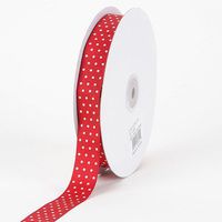 BBCrafts Red with Ivory Dots Grosgrain Ribbon Swiss Dot 3/8 inch 50 Yards