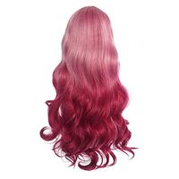 Meidexian888 Red Cosplay Long Curly Wig,Lady Sexy Gradient Red Party Wigs Long Curly Wavy Synthetic Fiber Cosplay Wig